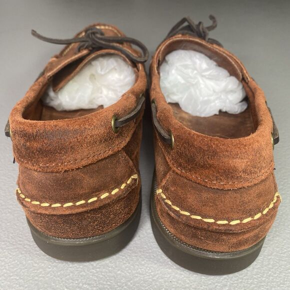 SEBAGO Docksides Portland Nubuck Distressed Brown Orange Boat Shoes Mens 11 - Picture 4 of 11